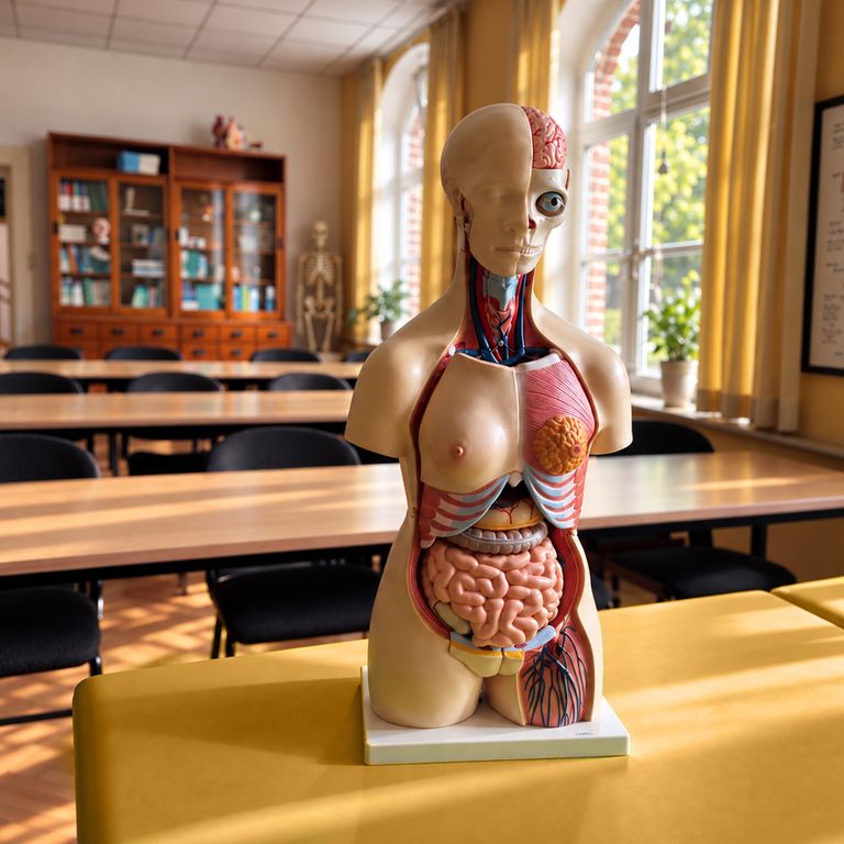 Anatomisches Torso-Modell im Unterrichtsraum der Heilpraktikerschule
